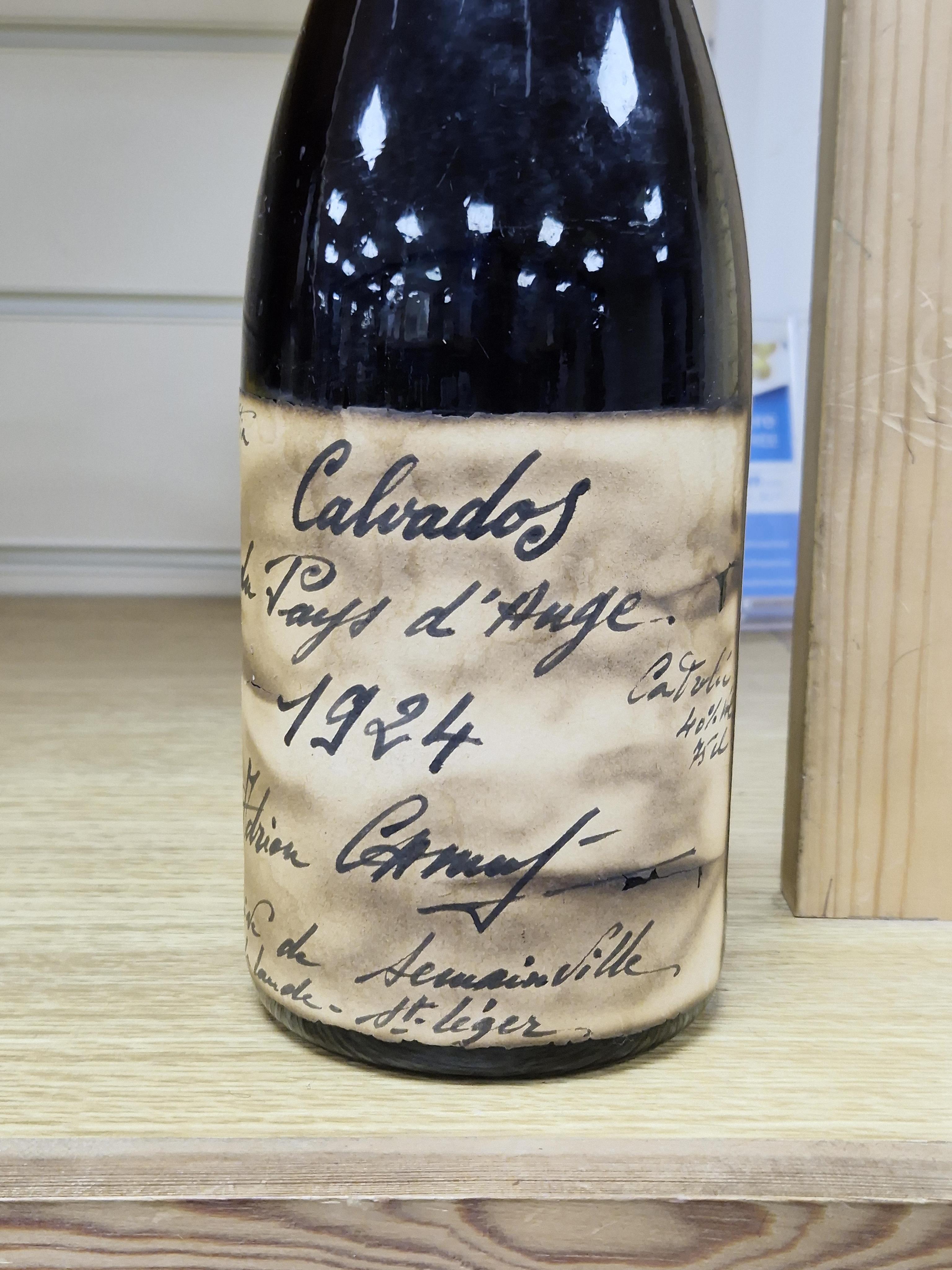 A bottle of Calvados du Pays d’Ange, 1924